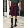 Mens Utility Kilt Pin Scottish Tartan Apparel Black & Irish Hybrid Royal Stewart Pockets Kilts(01 Red)