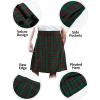 Mens Utility Kilt Pin Scottish Tartan Apparel Black & Irish Hybrid Royal Stewart Pockets Kilts(02 Green)