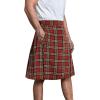 Mens Utility Kilt Pin Scottish Tartan Apparel Black & Irish Hybrid Royal Stewart Pockets Kilts(02 Red)