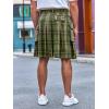 Mens Utility Kilt Pin Scottish Tartan Apparel Black & Irish Hybrid Royal Stewart Pockets Kilts(03 Army Green)
