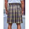 Mens Utility Kilt Pin Scottish Tartan Apparel Black & Irish Hybrid Royal Stewart Pockets Kilts(03 Purple)
