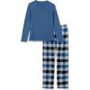 Runcati Mens 2 Piece Pajama Set Plaid Sleepwear PJ Relaxed Fit Stretch Lounge Nightwear Sets(Blue)