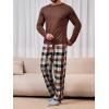 Runcati Mens 2 Piece Pajama Set Plaid Sleepwear PJ Relaxed Fit Stretch Lounge Nightwear Sets(Coffee)