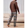 Runcati Mens 2 Piece Pajama Set Plaid Sleepwear PJ Relaxed Fit Stretch Lounge Nightwear Sets(Coffee)