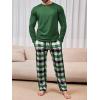 Runcati Mens 2 Piece Pajama Set Plaid Sleepwear PJ Relaxed Fit Stretch Lounge Nightwear Sets(Green)