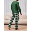 Runcati Mens 2 Piece Pajama Set Plaid Sleepwear PJ Relaxed Fit Stretch Lounge Nightwear Sets(Green)
