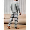 Runcati Mens 2 Piece Pajama Set Plaid Sleepwear PJ Relaxed Fit Stretch Lounge Nightwear Sets(Light Grey)