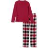 Runcati Mens 2 Piece Pajama Set Plaid Sleepwear PJ Relaxed Fit Stretch Lounge Nightwear Sets(Red)