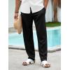 Runcati Mens Beach Elastic Waist Pants Casual Lightweight Drawstring Lounge Summer Yoga Trousers