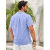 Runcati Mens Button Down Guayabera Shirts Short Sleeve Cuban Casual Summer Linen Shirt Beach Mexican Hippie Wedding Tops(Baby Blue)