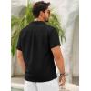 Runcati Mens Button Down Guayabera Shirts Short Sleeve Cuban Casual Summer Linen Shirt Beach Mexican Hippie Wedding Tops(Black)