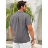 Runcati Mens Button Down Guayabera Shirts Short Sleeve Cuban Casual Summer Linen Shirt Beach Mexican Hippie Wedding Tops(Dark Grey)