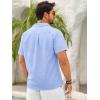Runcati Mens Button Down Guayabera Shirts Short Sleeve Cuban Casual Summer Linen Shirt Beach Mexican Hippie Wedding Tops(Sky Blue)