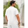 Runcati Mens Button Down Guayabera Shirts Short Sleeve Cuban Casual Summer Linen Shirt Beach Mexican Hippie Wedding Tops(White)