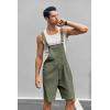 Runcati Mens Casual Bib Overall Shorts Lightweight Cotton Loose Fit Denim Jumpersuit Walkshort Pockets Rompers(Army Green)