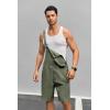 Runcati Mens Casual Bib Overall Shorts Lightweight Cotton Loose Fit Denim Jumpersuit Walkshort Pockets Rompers(Army Green)