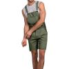 Runcati Mens Casual Bib Overall Shorts Lightweight Cotton Loose Fit Denim Jumpersuit Walkshort Pockets Rompers(Army Green)