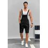 Runcati Mens Casual Bib Overall Shorts Lightweight Cotton Loose Fit Denim Jumpersuit Walkshort Pockets Rompers(Black)