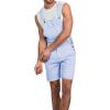 Runcati Mens Casual Bib Overall Shorts Lightweight Cotton Loose Fit Denim Jumpersuit Walkshort Pockets Rompers(Blue)