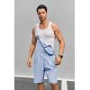 Runcati Mens Casual Bib Overall Shorts Lightweight Cotton Loose Fit Denim Jumpersuit Walkshort Pockets Rompers(Blue)