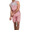 Runcati Mens Casual Bib Overall Shorts Lightweight Cotton Loose Fit Denim Jumpersuit Walkshort Pockets Rompers(Pink)