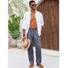 Runcati Mens Casual Pants Linen Elastic Waist Drawstring Lightweight Pants Loose Fit Summer Beach Yoga Trouser(Dark Grey)