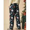 Runcati Mens Christmas Pajama Pants Fleece PJ Lounge Pants Holiday Party Sleepwear(Black)