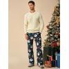 Runcati Mens Christmas Pajama Pants Fleece PJ Lounge Pants Holiday Party Sleepwear(Black)