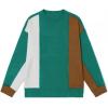 Runcati Mens Color Block Sweatshirt Pullover Crewneck Long Sleeve Fleece Casual Ribbed Patchwork Fall Tops(Green)