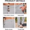 Runcati Mens Cotton Linen Pants Elastic Waist Casual Lightweight Loose Fit Beach Yoga Pants(Grey)
