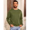 Runcati Mens Crewneck Sweatshirt Casual Long Sleeve Lightweight Fashion Basic Pullover Sweatshirt(Army Green)