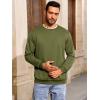 Runcati Mens Crewneck Sweatshirt Casual Long Sleeve Lightweight Fashion Basic Pullover Sweatshirt(Army Green)