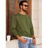 Runcati Mens Crewneck Sweatshirt Casual Long Sleeve Lightweight Fashion Basic Pullover Sweatshirt(Army Green)