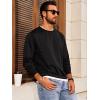 Runcati Mens Crewneck Sweatshirt Casual Long Sleeve Lightweight Fashion Basic Pullover Sweatshirt(Black)