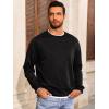 Runcati Mens Crewneck Sweatshirt Casual Long Sleeve Lightweight Fashion Basic Pullover Sweatshirt(Black)