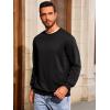 Runcati Mens Crewneck Sweatshirt Casual Long Sleeve Lightweight Fashion Basic Pullover Sweatshirt(Black)