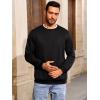 Runcati Mens Crewneck Sweatshirt Casual Long Sleeve Lightweight Fashion Basic Pullover Sweatshirt(Black)