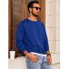 Runcati Mens Crewneck Sweatshirt Casual Long Sleeve Lightweight Fashion Basic Pullover Sweatshirt(Blue)