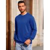 Runcati Mens Crewneck Sweatshirt Casual Long Sleeve Lightweight Fashion Basic Pullover Sweatshirt(Blue)