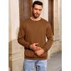 Runcati Mens Crewneck Sweatshirt Casual Long Sleeve Lightweight Fashion Basic Pullover Sweatshirt(Brown)