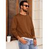Runcati Mens Crewneck Sweatshirt Casual Long Sleeve Lightweight Fashion Basic Pullover Sweatshirt(Brown)