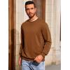 Runcati Mens Crewneck Sweatshirt Casual Long Sleeve Lightweight Fashion Basic Pullover Sweatshirt(Brown)