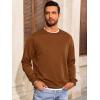 Runcati Mens Crewneck Sweatshirt Casual Long Sleeve Lightweight Fashion Basic Pullover Sweatshirt(Brown)