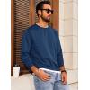 Runcati Mens Crewneck Sweatshirt Casual Long Sleeve Lightweight Fashion Basic Pullover Sweatshirt(Navy)