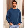 Runcati Mens Crewneck Sweatshirt Casual Long Sleeve Lightweight Fashion Basic Pullover Sweatshirt(Navy)