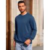 Runcati Mens Crewneck Sweatshirt Casual Long Sleeve Lightweight Fashion Basic Pullover Sweatshirt(Navy)