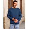 Runcati Mens Crewneck Sweatshirt Casual Long Sleeve Lightweight Fashion Basic Pullover Sweatshirt(Navy)