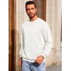 Runcati Mens Crewneck Sweatshirt Casual Long Sleeve Lightweight Fashion Basic Pullover Sweatshirt(White)