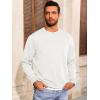 Runcati Mens Crewneck Sweatshirt Casual Long Sleeve Lightweight Fashion Basic Pullover Sweatshirt(White)
