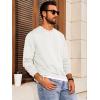 Runcati Mens Crewneck Sweatshirt Casual Long Sleeve Lightweight Fashion Basic Pullover Sweatshirt(White)